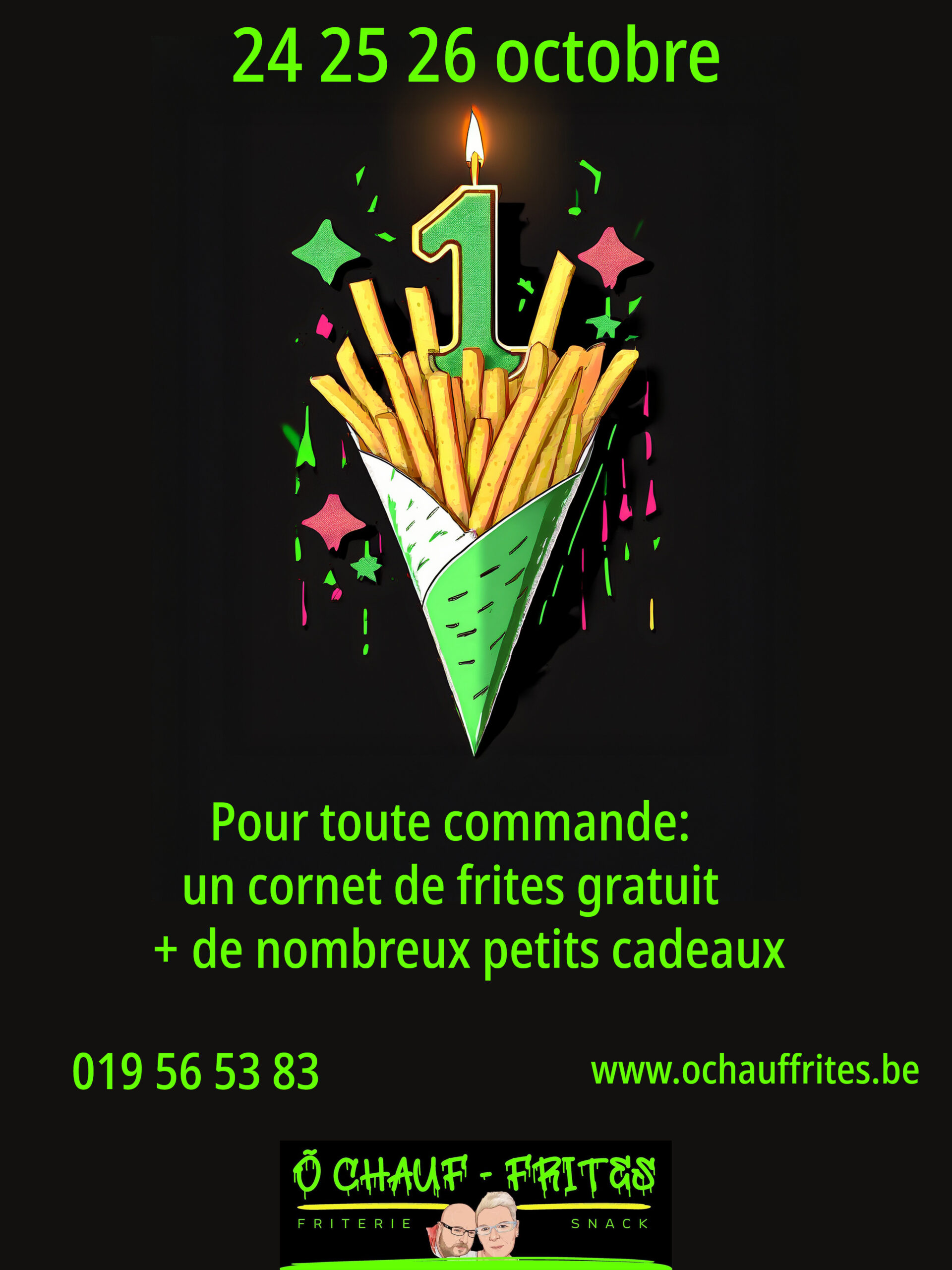 You are currently viewing 🎂🥳 Ô Chauf Frites fête ses 1 AN ! 🥳🎂